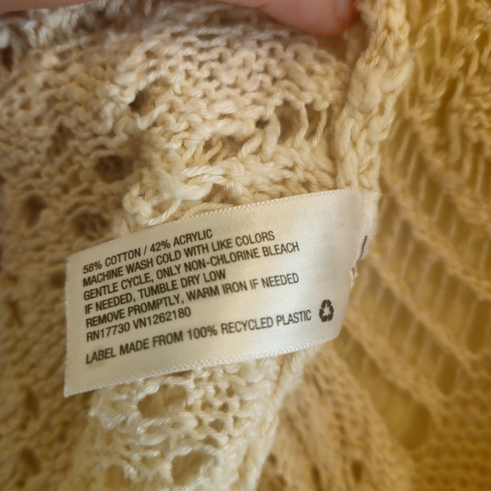 Mossimo Supply Co. Cream Crochet Open-Weave Cardigan - Picture 4 of 4